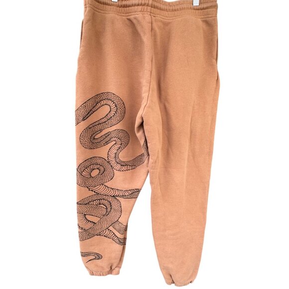 I Am Gia Astrea Womens Sweatpants Snake Size Large  Tan/ Black 100% Cotton - Picture 2 of 9